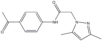 N-(4-acetylphenyl)-2-(3,5-dimethyl-1H-pyrazol-1-yl)acetamide Structure