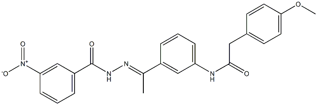 N-[3-(N-{3-nitrobenzoyl}ethanehydrazonoyl)phenyl]-2-(4-methoxyphenyl)acetamide