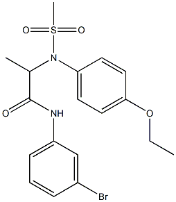 N-(3-bromophenyl)-2-[4-ethoxy(methylsulfonyl)anilino]propanamide 化学構造式