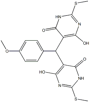  6-hydroxy-5-[[4-hydroxy-2-(methylsulfanyl)-6-oxo-1,6-dihydro-5-pyrimidinyl](4-methoxyphenyl)methyl]-2-(methylsulfanyl)-4(3H)-pyrimidinone