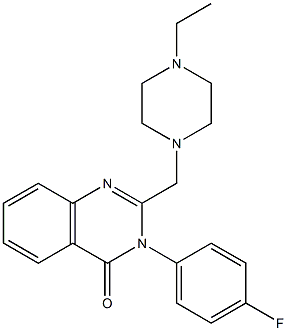 2-[(4-ethyl-1-piperazinyl)methyl]-3-(4-fluorophenyl)-4(3H)-quinazolinone,,结构式