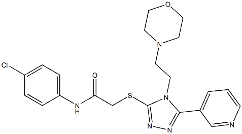 N-(4-chlorophenyl)-2-{[4-[2-(4-morpholinyl)ethyl]-5-(3-pyridinyl)-4H-1,2,4-triazol-3-yl]sulfanyl}acetamide Struktur