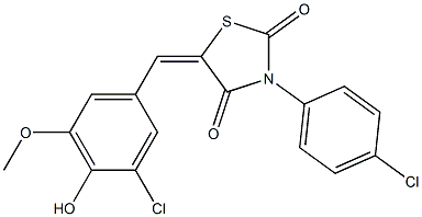 5-(3-chloro-4-hydroxy-5-methoxybenzylidene)-3-(4-chlorophenyl)-1,3-thiazolidine-2,4-dione