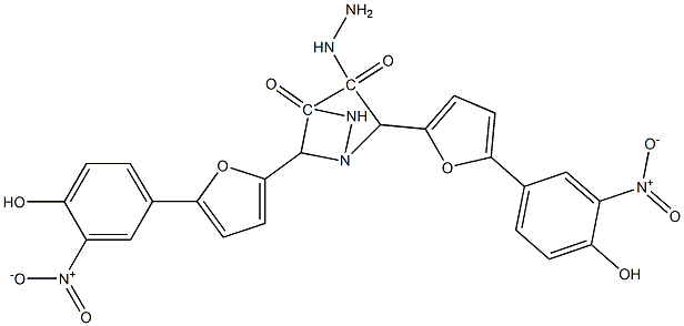 N'~1~,N'~2~-bis[(5-{4-hydroxy-3-nitrophenyl}-2-furyl)methylene]ethanedihydrazide,,结构式