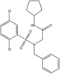 2-{benzyl[(2,5-dichlorophenyl)sulfonyl]amino}-N-cyclopentylacetamide Structure