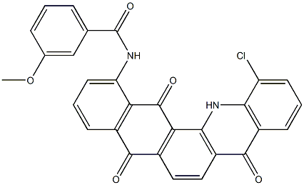 N-(12-chloro-5,8,14-trioxo-5,8,13,14-tetrahydronaphtho[2,3-c]acridin-1-yl)-3-methoxybenzamide,,结构式