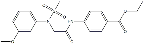 ethyl 4-({[3-methoxy(methylsulfonyl)anilino]acetyl}amino)benzoate 化学構造式