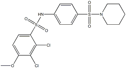 2,3-dichloro-4-methoxy-N-[4-(1-piperidinylsulfonyl)phenyl]benzenesulfonamide Struktur