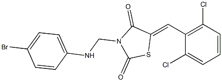 3-[(4-bromoanilino)methyl]-5-(2,6-dichlorobenzylidene)-1,3-thiazolidine-2,4-dione 结构式