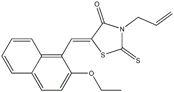 3-allyl-5-[(2-ethoxy-1-naphthyl)methylene]-2-thioxo-1,3-thiazolidin-4-one,,结构式