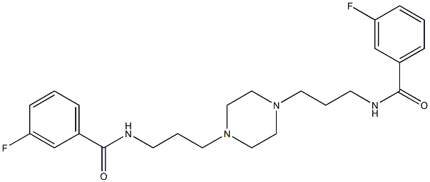 3-fluoro-N-[3-(4-{3-[(3-fluorobenzoyl)amino]propyl}-1-piperazinyl)propyl]benzamide,,结构式