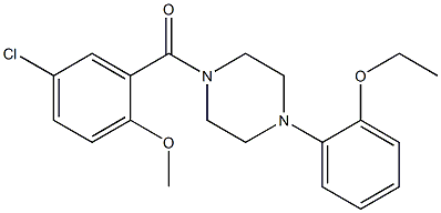 1-(5-chloro-2-methoxybenzoyl)-4-(2-ethoxyphenyl)piperazine 化学構造式