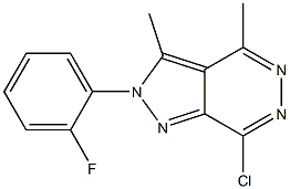 7-chloro-2-(2-fluorophenyl)-3,4-dimethyl-2H-pyrazolo[3,4-d]pyridazine,,结构式