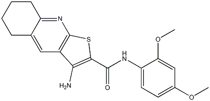 3-amino-N-(2,4-dimethoxyphenyl)-5,6,7,8-tetrahydrothieno[2,3-b]quinoline-2-carboxamide,,结构式