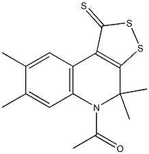 5-acetyl-4,4,7,8-tetramethyl-4,5-dihydro-1H-[1,2]dithiolo[3,4-c]quinoline-1-thione 结构式