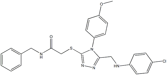 N-benzyl-2-{[5-[(4-chloroanilino)methyl]-4-(4-methoxyphenyl)-4H-1,2,4-triazol-3-yl]sulfanyl}acetamide Struktur