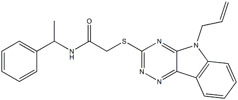 2-[(5-allyl-5H-[1,2,4]triazino[5,6-b]indol-3-yl)sulfanyl]-N-(1-phenylethyl)acetamide Struktur