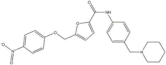 5-({4-nitrophenoxy}methyl)-N-[4-(1-piperidinylmethyl)phenyl]-2-furamide 化学構造式