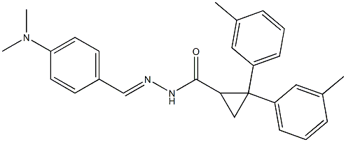 N'-[4-(dimethylamino)benzylidene]-2,2-bis(3-methylphenyl)cyclopropanecarbohydrazide 结构式