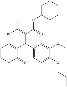 cyclohexyl 4-(3-methoxy-4-propoxyphenyl)-2-methyl-5-oxo-1,4,5,6,7,8-hexahydro-3-quinolinecarboxylate