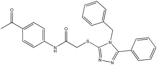 N-(4-acetylphenyl)-2-[(4-benzyl-5-phenyl-4H-1,2,4-triazol-3-yl)sulfanyl]acetamide Structure