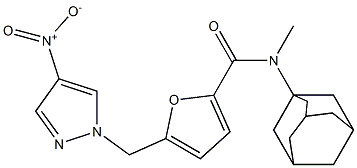 N-(1-adamantyl)-5-({4-nitro-1H-pyrazol-1-yl}methyl)-N-methyl-2-furamide|