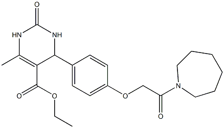 ethyl 4-{4-[2-(1-azepanyl)-2-oxoethoxy]phenyl}-6-methyl-2-oxo-1,2,3,4-tetrahydro-5-pyrimidinecarboxylate,,结构式