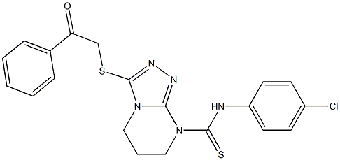 N-(4-chlorophenyl)-3-[(2-oxo-2-phenylethyl)sulfanyl]-6,7-dihydro[1,2,4]triazolo[4,3-a]pyrimidine-8(5H)-carbothioamide 结构式