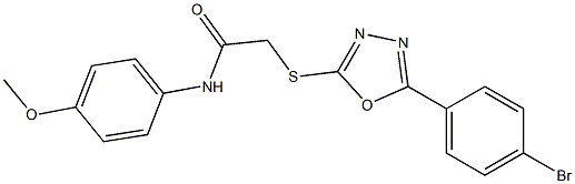 2-{[5-(4-bromophenyl)-1,3,4-oxadiazol-2-yl]sulfanyl}-N-(4-methoxyphenyl)acetamide Structure