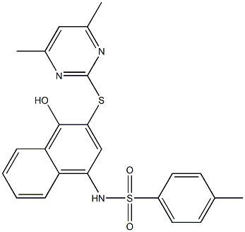 N-{3-[(4,6-dimethyl-2-pyrimidinyl)sulfanyl]-4-hydroxy-1-naphthyl}-4-methylbenzenesulfonamide 化学構造式
