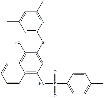 N-{3-[(4,6-dimethyl-2-pyrimidinyl)sulfanyl]-4-hydroxy-1-naphthyl}-4-methylbenzenesulfonamide Struktur