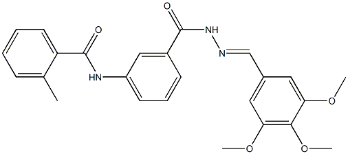 2-methyl-N-(3-{[2-(3,4,5-trimethoxybenzylidene)hydrazino]carbonyl}phenyl)benzamide,,结构式