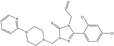 4-allyl-5-(2,4-dichlorophenyl)-2-{[4-(2-pyridinyl)-1-piperazinyl]methyl}-2,4-dihydro-3H-1,2,4-triazole-3-thione,,结构式