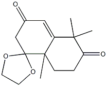 1,1,4a-trimethyl-4,4a,5,6-tetrahydrospiro[naphthalene-5,2'-(1,3)-dioxolane]-2,7(1H,3H)-dione 结构式