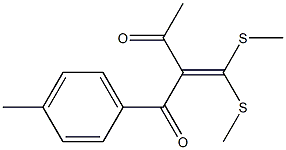 2-[bis(methylsulfanyl)methylene]-1-(4-methylphenyl)-1,3-butanedione Struktur