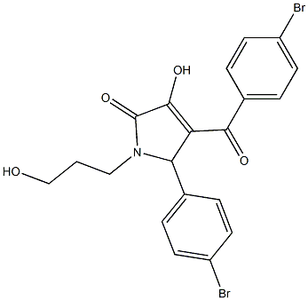 4-(4-bromobenzoyl)-5-(4-bromophenyl)-3-hydroxy-1-(3-hydroxypropyl)-1,5-dihydro-2H-pyrrol-2-one Structure
