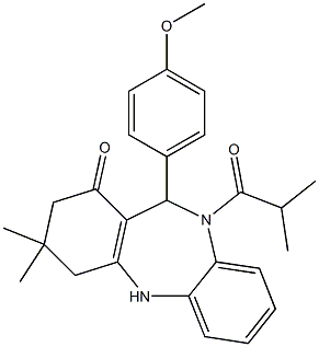 10-isobutyryl-11-(4-methoxyphenyl)-3,3-dimethyl-2,3,4,5,10,11-hexahydro-1H-dibenzo[b,e][1,4]diazepin-1-one|