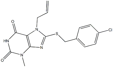 7-allyl-8-[(4-chlorobenzyl)sulfanyl]-3-methyl-3,7-dihydro-1H-purine-2,6-dione