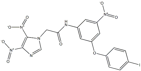 2-{4,5-bisnitro-1H-imidazol-1-yl}-N-[3-nitro-5-(4-iodophenoxy)phenyl]acetamide Struktur