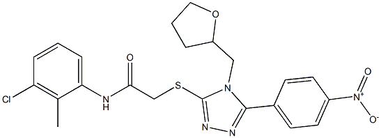 N-(3-chloro-2-methylphenyl)-2-{[5-{4-nitrophenyl}-4-(tetrahydro-2-furanylmethyl)-4H-1,2,4-triazol-3-yl]sulfanyl}acetamide