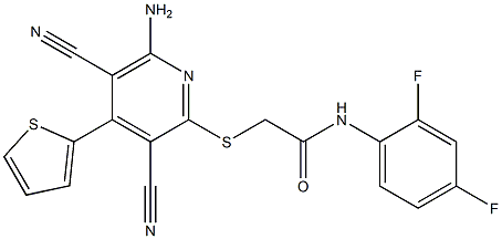 2-{[6-amino-3,5-dicyano-4-(2-thienyl)-2-pyridinyl]sulfanyl}-N-(2,4-difluorophenyl)acetamide