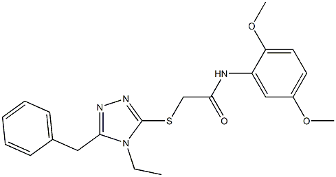 2-[(5-benzyl-4-ethyl-4H-1,2,4-triazol-3-yl)sulfanyl]-N-(2,5-dimethoxyphenyl)acetamide Structure