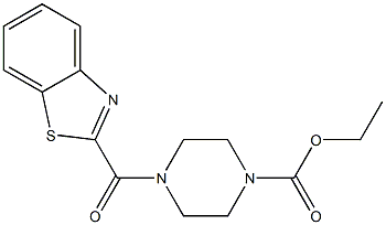 ethyl 4-(1,3-benzothiazol-2-ylcarbonyl)-1-piperazinecarboxylate,,结构式