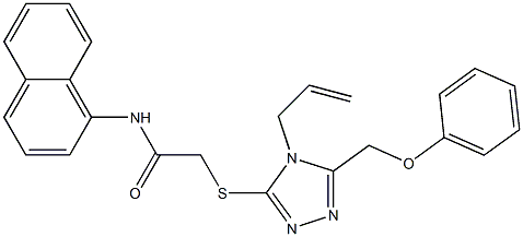 2-{[4-allyl-5-(phenoxymethyl)-4H-1,2,4-triazol-3-yl]sulfanyl}-N-(1-naphthyl)acetamide,,结构式