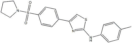 N-(4-methylphenyl)-4-[4-(1-pyrrolidinylsulfonyl)phenyl]-1,3-thiazol-2-amine Structure