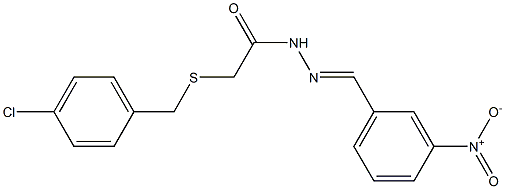 2-[(4-chlorobenzyl)sulfanyl]-N'-{3-nitrobenzylidene}acetohydrazide 结构式