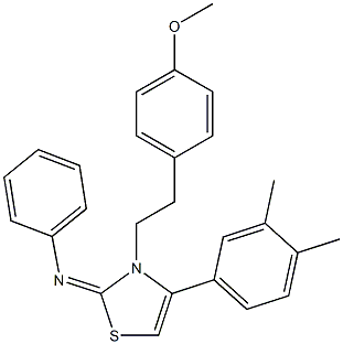 N-(4-(3,4-dimethylphenyl)-3-[2-(4-methoxyphenyl)ethyl]-1,3-thiazol-2(3H)-ylidene)-N-phenylamine|