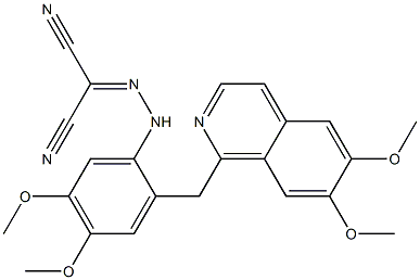 2-({2-[(6,7-dimethoxyisoquinolin-1-yl)methyl]-4,5-dimethoxyphenyl}hydrazono)malononitrile Structure
