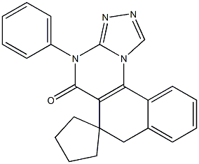 4-phenyl-6,7-dihydrospiro(benzo[h][1,2,4]triazolo[4,3-a]quinazoline-6,1'-cyclopentane)-5(4H)-one,,结构式