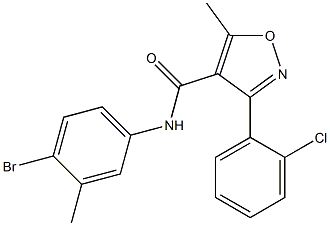 N-(4-bromo-3-methylphenyl)-3-(2-chlorophenyl)-5-methyl-4-isoxazolecarboxamide,,结构式